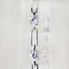 Lady's Sterling Silver Rectangular Clear Stone Bracelet - 7 1/2"