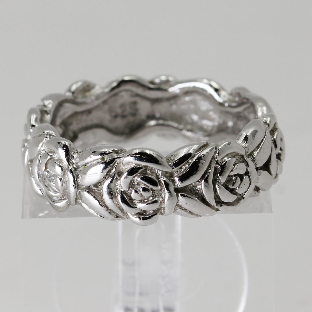 Lady's Sterling Silver Rose Ring - Size 5 1/2"