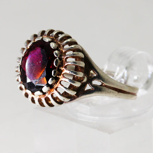 Lady's Sterling Silver Vintage Amethyst Ring - Size 5