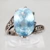 Lady's Sterling Silver Topaz Statement Ring - Size 6 1/2