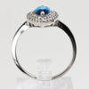 Sterling Silver Blue Marquis Halo Ring - Size 9