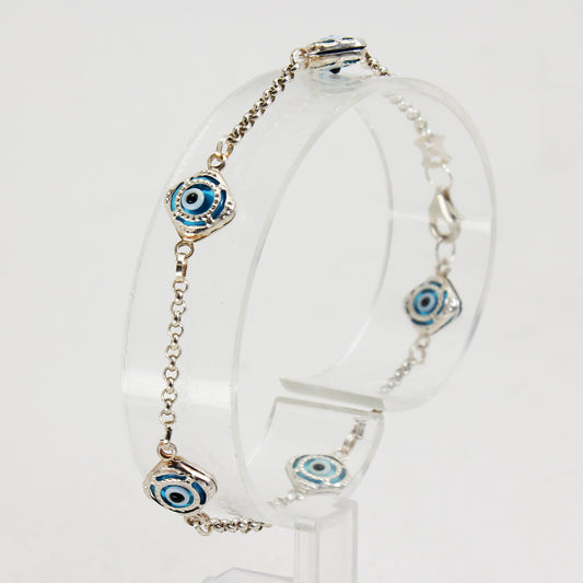 Sterling Silver 'Evil Eye' Bracelet - 7"