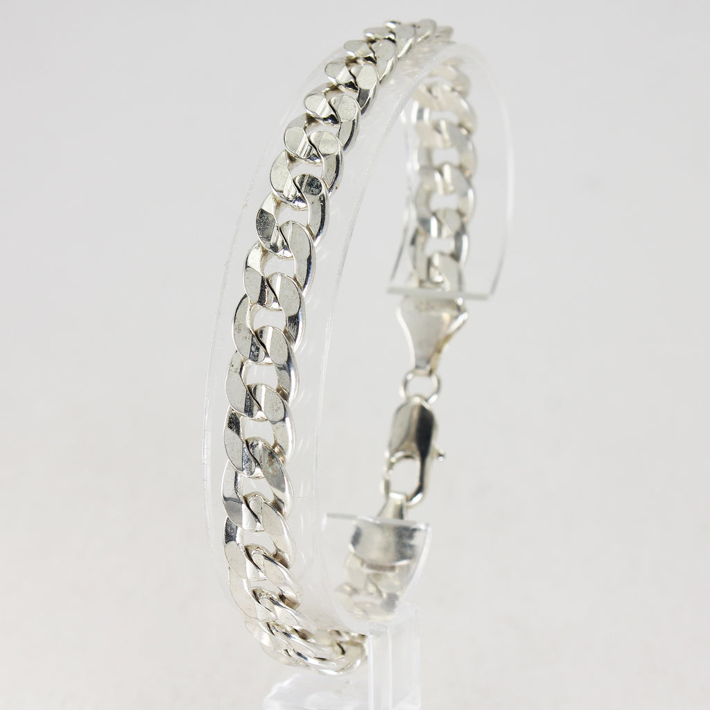 Sterling Silver Curb Link Bracelet - 9"