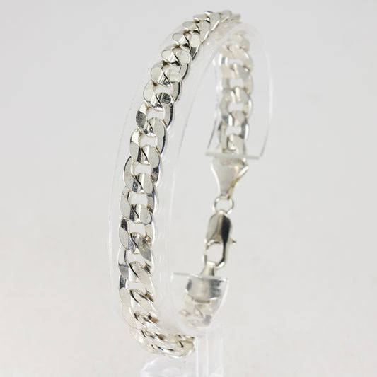 Sterling Silver Curb Link Bracelet - 9"