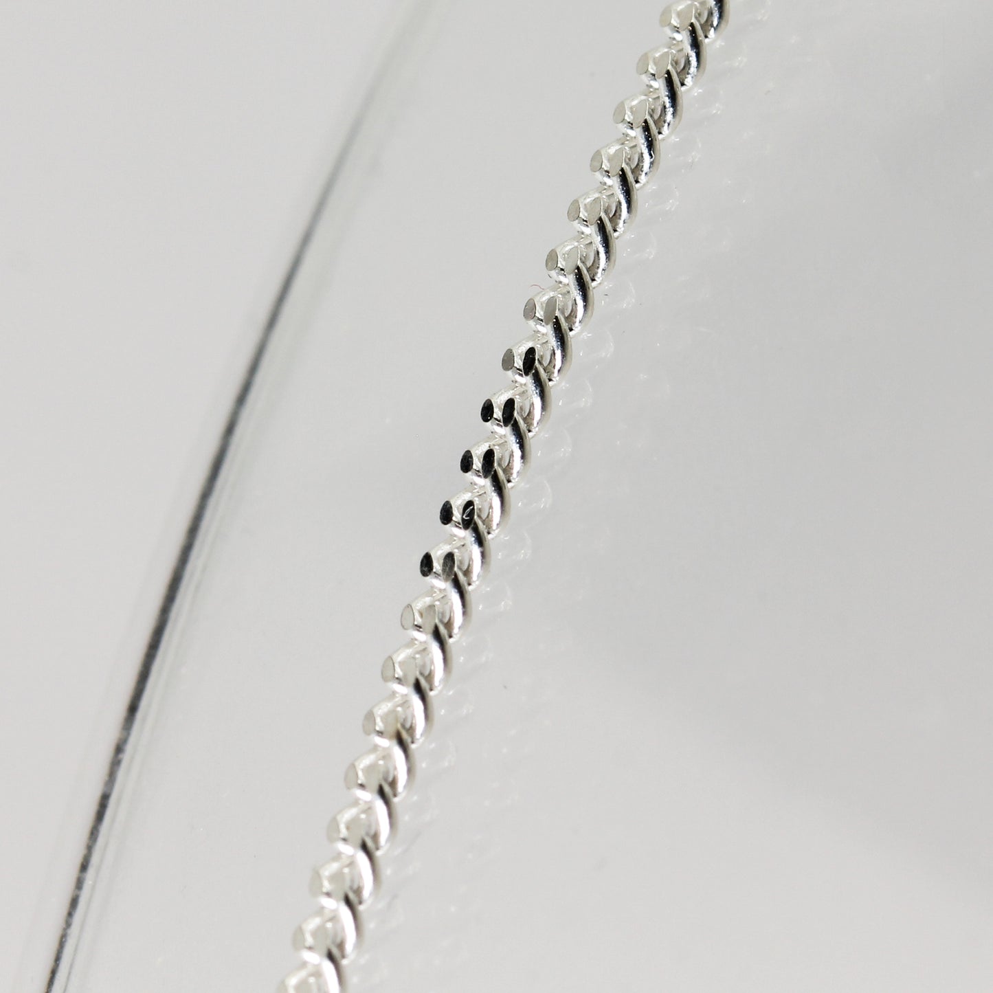 Sterling Silver Curb Link Necklace - 18"