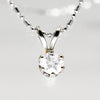 Sterling Silver Ball Link with Clear Stone Pendant Necklace - 16"
