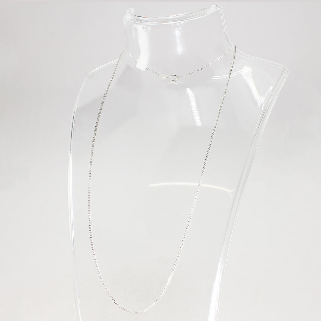 Sterling Silver Small Curb Link Necklace - 18"