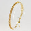 Sterling Silver Gold Tone Moon Cut Bead Bracelet - 7 1/2"