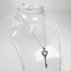 Sterling Silver Clear Stone Key Necklace - 18"