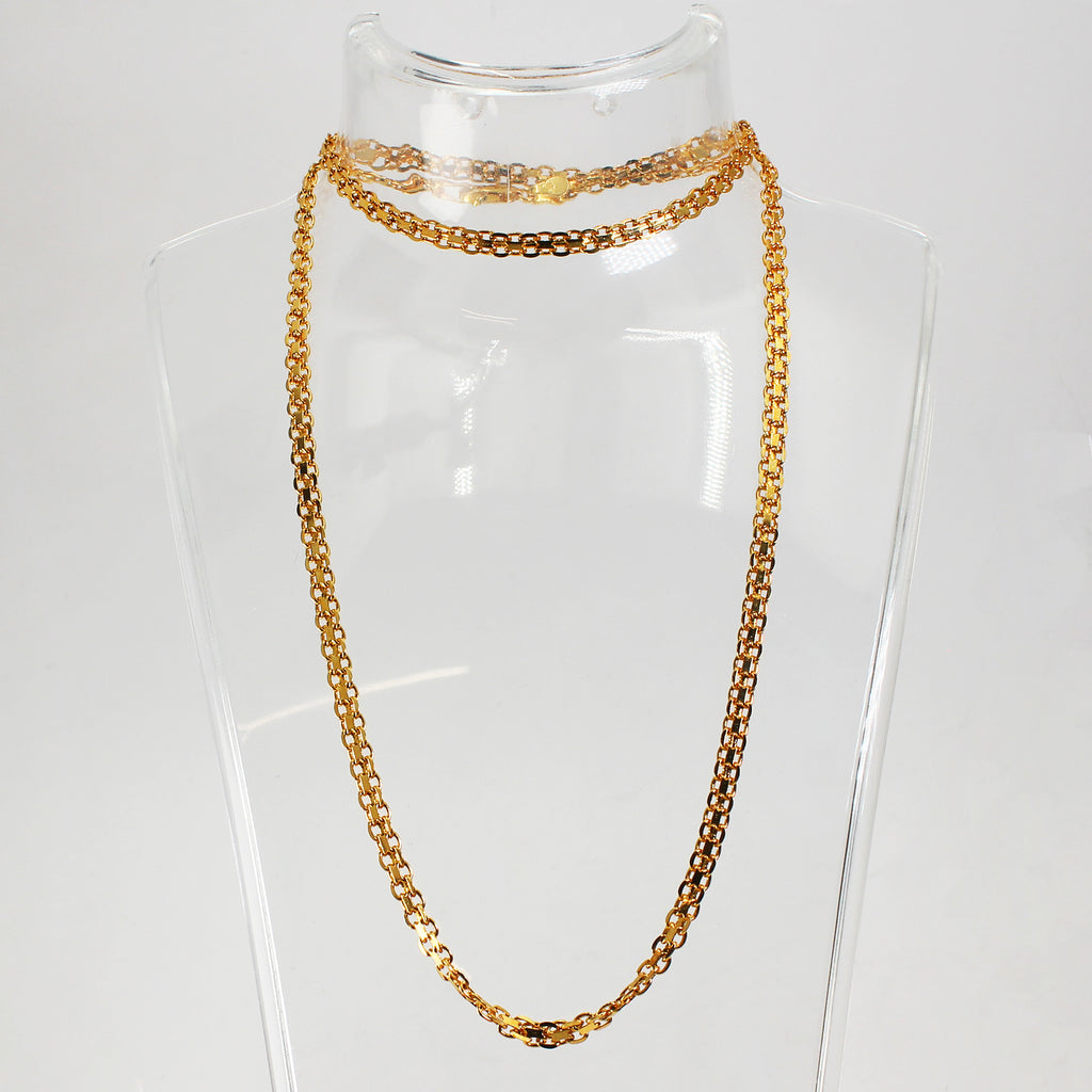 Sterling Silver Gold-Plated Unique Link Necklace - 24"