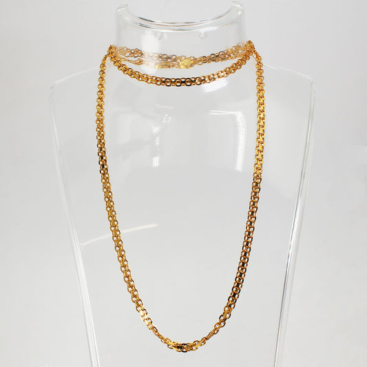 Sterling Silver Gold-Plated Unique Link Necklace - 24"