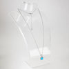Sterling Silver Simple Blue Charm Necklace - 20"