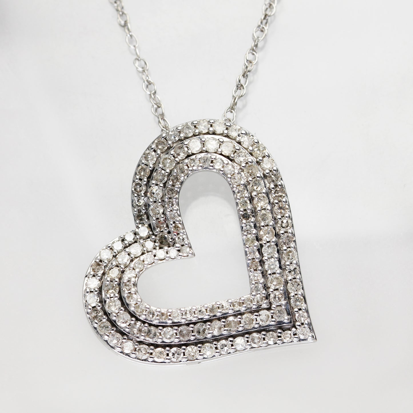 Sterling Silver Heart Necklace - 18"