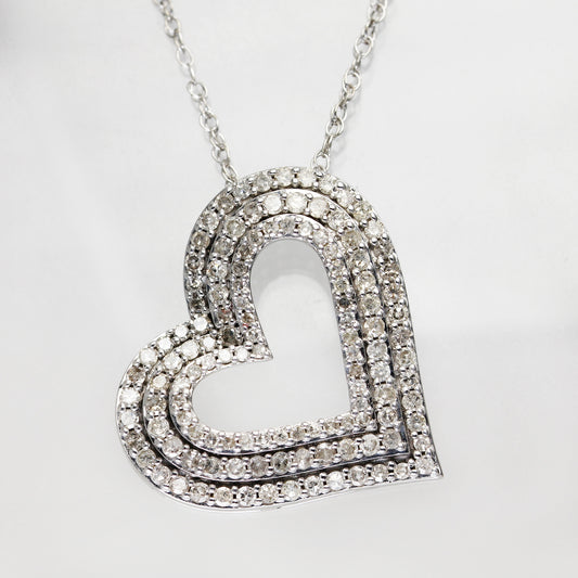 Sterling Silver Heart Necklace - 18"