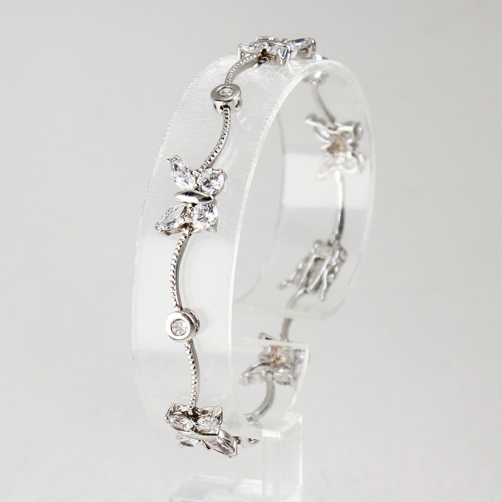 Sterling Silver Butterfly Bracelet - 7 1/2"