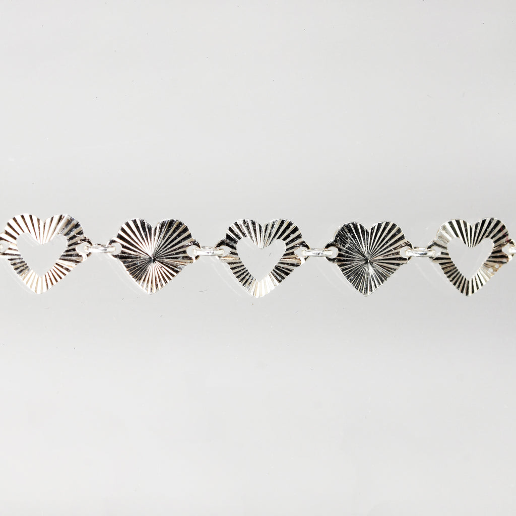 Sterling Silver Sunburst Heart Necklace - 18"