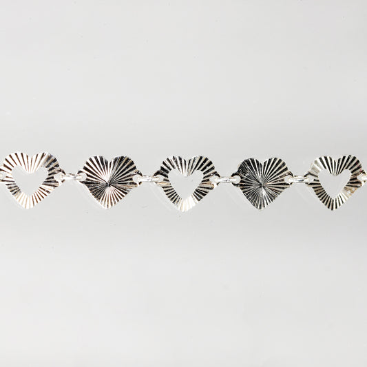 Sterling Silver Sunburst Heart Necklace - 18"