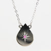 Sterling Silver with Ruby Necklace - 16"