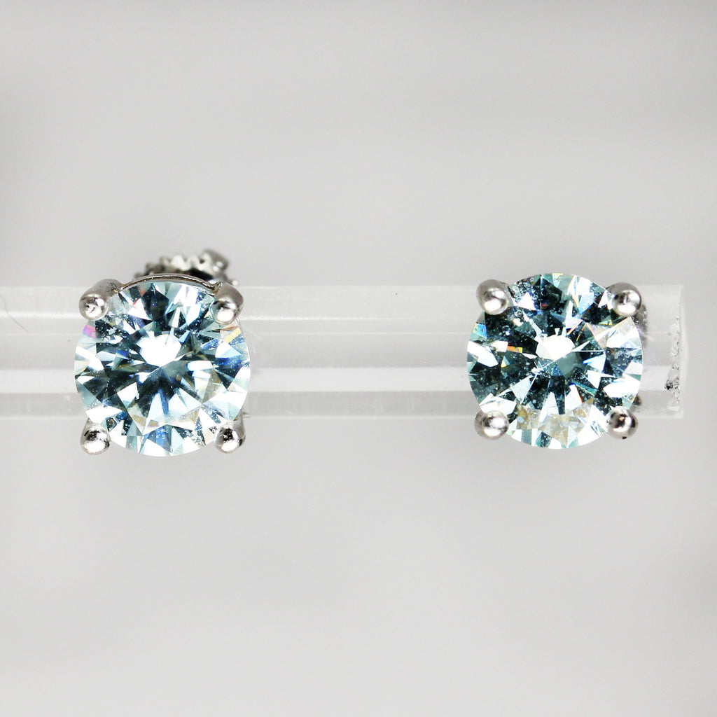 Sterling Silver Clear Stone Stud Earrings
