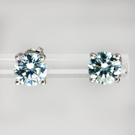 Sterling Silver Clear Stone Stud Earrings