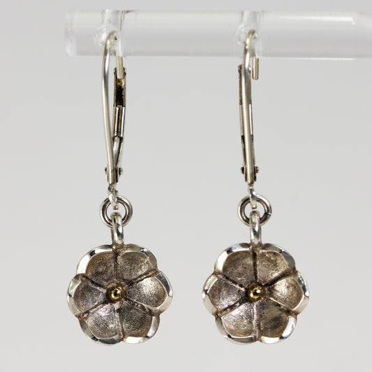 Sterling Silver Flower Drop Earrings