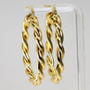 Sterling Silver Gold-Plated Twist Hoop Earrings