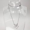 Sterling Silver Clear Stone Flower Necklace - 18"