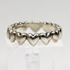 Sterling Silver 'PANDORA' Row of Hearts Ring - Size 5