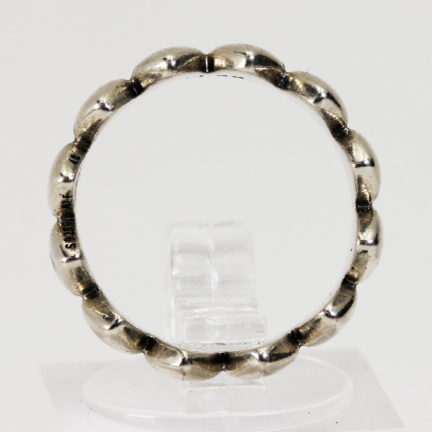 Sterling Silver 'PANDORA' Row of Hearts Ring - Size 5