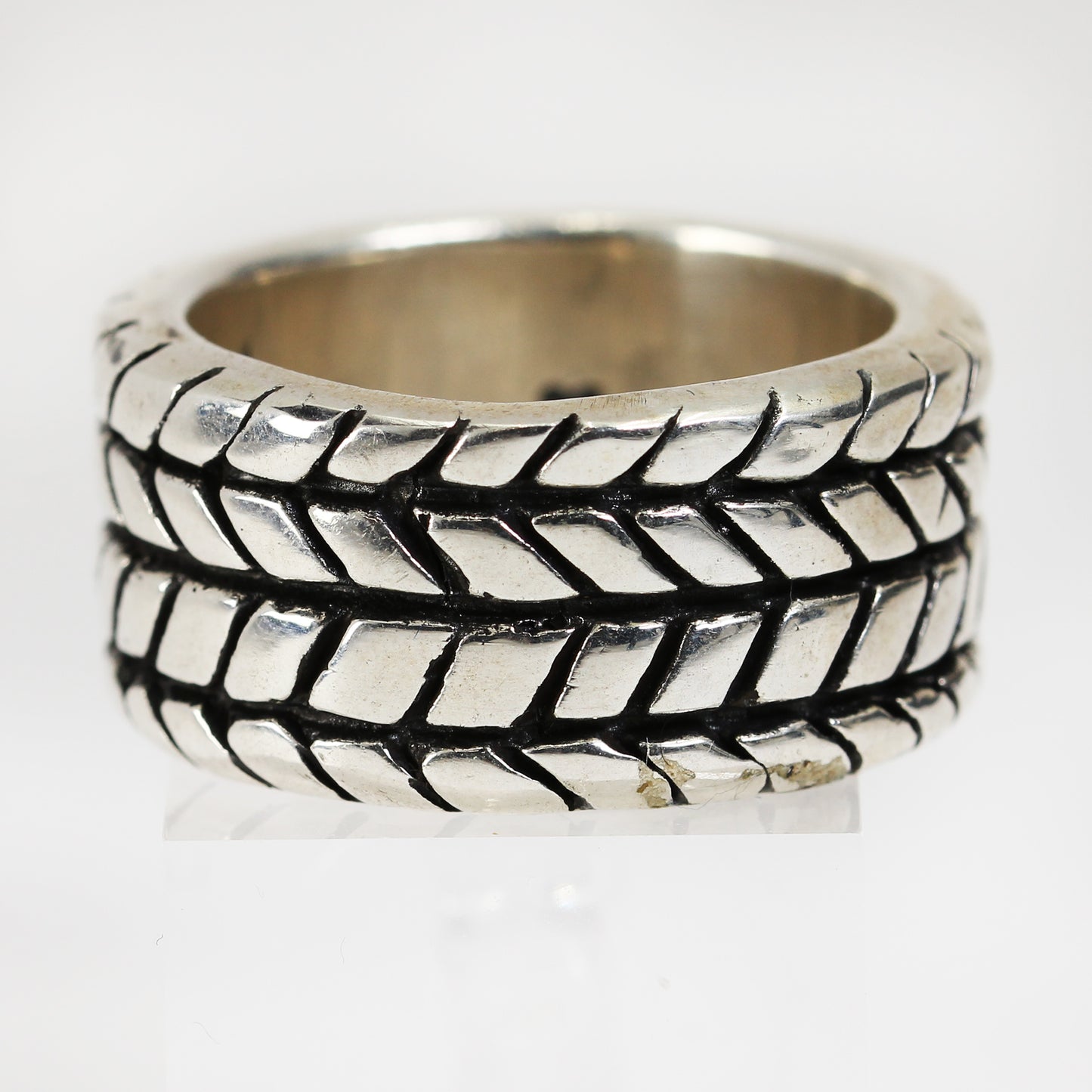 Sterling Silver Solid Braided Ring - Size 9