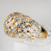 Sterling Silver Gold-Plated Basket Weave Ring - Size 10