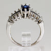 Sterling Silver Blue Marquise Statement Ring - Size 5 1/2