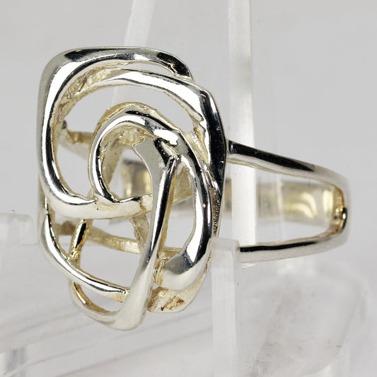 Sterling Silver Sculptural Art Ring - Size 11