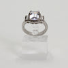 Sterling Silver Clear Stone Art Deco-Style Statement Ring - Size 6