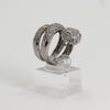 Sterling Silver Clear Stone Bypass/Coil Serpent Ring - Size 7
