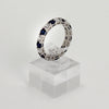 Sterling Silver Blue & Clear Eternity Band - Size 7
