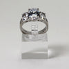 Sterling Silver Trinity Stone European-Style Ring - Size 8