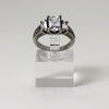 Sterling Silver Triple Baguette Stone Ring - Size 7