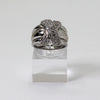 Sterling Silver Stone Pressed X Shape Ring - Size 7