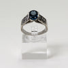 Sterling Silver Raised Oval Turquoise Ring - Size 8