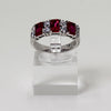 Sterling Silver Dark Pink Baguette Gemstones Ring - Size 8