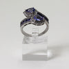 Sterling Silver Purple Gemstone Bypass-Style Ring  - Size 9