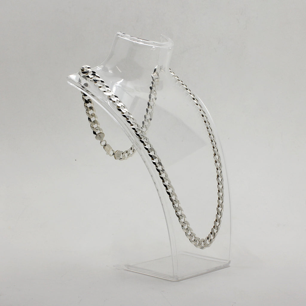 Sterling Silver Curb Link Necklace - 23"