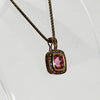 Sterling Silver Gold-Plated Pink Cushion Gemstone Necklace - 17.5"