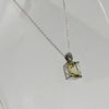 Sterling Silver Light Yellow Radiant Gemstone Necklace - 17.5"