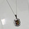 Sterling Silver Citrine & Clear Gemstone Baguette Stone Necklace - 19.5"