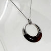 Sterling Silver Wooden Statement Necklace - 18"