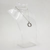 Sterling Silver Venn Diagram w Clear Gemstones Necklace - 18"