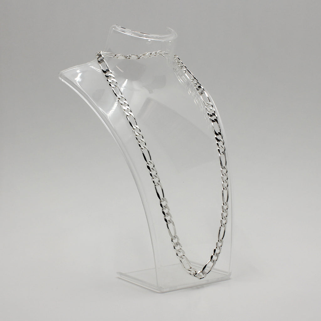 Sterling Silver Figaro Link Necklace - 20"