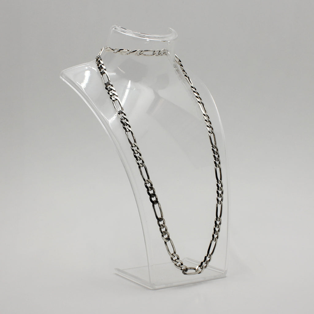 Sterling Silver Figaro Link Necklace - 20"